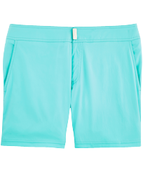 男款 Flat belts 纯色 - 男士纯色平带弹力泳裤, Lagoon 正面图