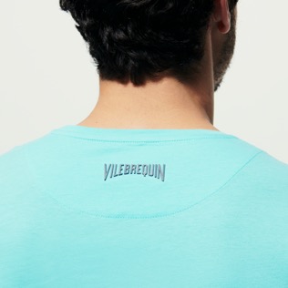 Homme AUTRES Imprimé - T-Shirt en Coton Homme Turtles Smiley - Vilebrequin x Smiley®, Bleu lazuli vue de détail 1