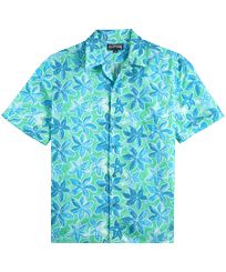 Men Others Printed - Men Bowling Shirt Linen and Cotton 1993 Raiatea, Cardamom front view