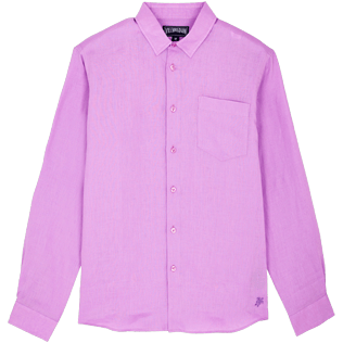 Uomo Altri Unita - Camicia uomo in lino tinta unita, Cyclamen front Uomo Altri Unita - Camicia uomo in lino tinta unita, Cyclamen front