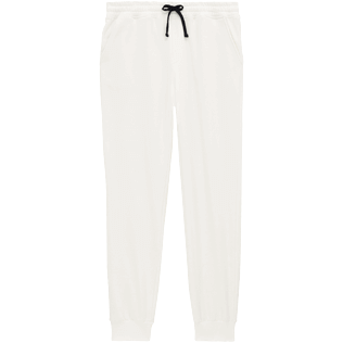 Uomo Altri Unita - Pantaloni da jogging uomo in cotone tinta unita, Off white vista frontale