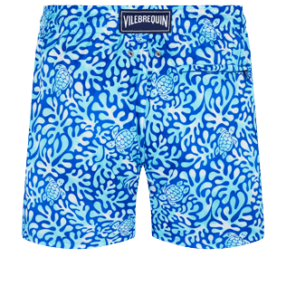 Men Ultra-light classique Printed - Men Swimwear Ultra-light and packable Turtles Splash, Sea blue back view