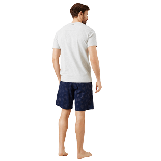 Hombre Autros Liso - Camiseta en punto de algodón Pima liso para hombre, Gris jaspeado backworn Hombre Autros Liso - Camiseta en punto de algodón Pima liso para hombre, Gris jaspeado backworn