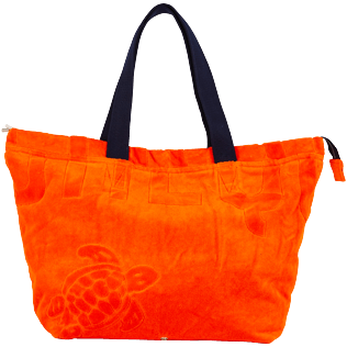 Andere Uni - Große Einfarbige Jacquard-Strandtasche aus Frottee, Medlar back Andere Uni - Große Einfarbige Jacquard-Strandtasche aus Frottee, Medlar back