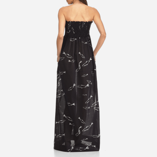 Women Others Printed - Women Long Bustier Cotton Voile Dress Fish Dance, Black supp2 Women Others Printed - Women Long Bustier Cotton Voile Dress Fish Dance, Black supp2