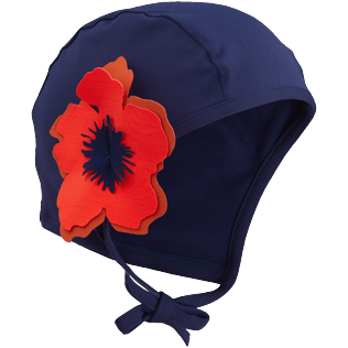 Women Others Embroidered - Women Bathing Cap Fleurs 3D, Navy front view