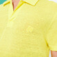 男款 Others 纯色 - 男士纯色亚麻运动 Polo 衫, Lemon 细节视图1