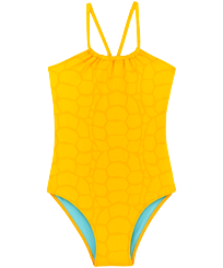 Girls Others Solid - Girls one piece swimsuit Ecailles de Tortue, Mango front view
