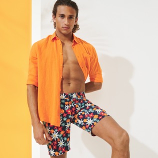 男款 Others 印制 - Men 5-pocket printed Bermuda Shorts 1977 Spring Flower, Navy supp1 男款 Others 印制 - Men 5-pocket printed Bermuda Shorts 1977 Spring Flower, Navy supp1