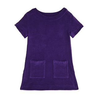 Filles AUTRES Uni - Robe Fille en Eponge Unie, Amethyste front Filles AUTRES Uni - Robe Fille en Eponge Unie, Amethyste front