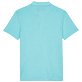 男款 Others 纯色 - 男士纯色亚麻运动 Polo 衫, Lazulii blue 后视图
