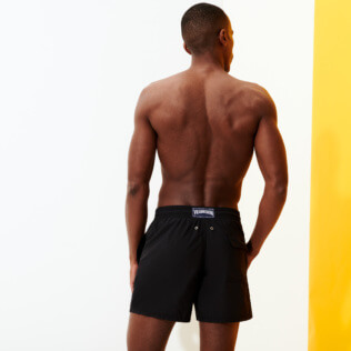 Hombre Clásico Liso - Bañador liso, Negro backworn Hombre Clásico Liso - Bañador liso, Negro backworn