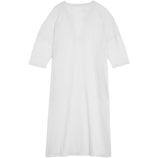 Donna Altri Unita - Caftano da spiaggia donna in lino a tinta unita, Bianco back Donna Altri Unita - Caftano da spiaggia donna in lino a tinta unita, Bianco back