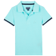 Boys Others Solid - Boys Cotton Pique Polo Shirt Solid, Lagoon front view