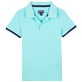 Boys Others Solid - Boys Cotton Pique Polo Shirt Solid, Lagoon front view Boys Others Solid - Boys Cotton Pique Polo Shirt Solid, Lagoon front view