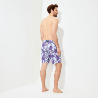 Herren Klassische lange Bedruckt - Lange Vintage Octopus Bademode für Herren, Himmelblau backworn Herren Klassische lange Bedruckt - Lange Vintage Octopus Bademode für Herren, Himmelblau backworn