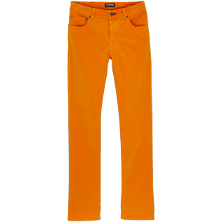 Hombre Autros Liso - Pantalón recto de terciopelo con cinco bolsillos para hombre, Azafran front Hombre Autros Liso - Pantalón recto de terciopelo con cinco bolsillos para hombre, Azafran front