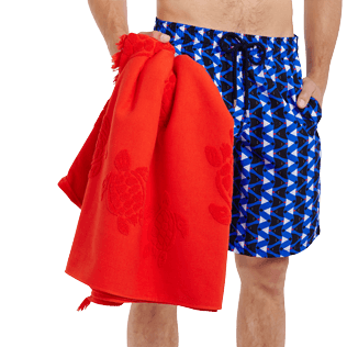 Others Solid - Fouta in terry cloth Turtles Jacquard, Poppy red supp3 Others Solid - Fouta in terry cloth Turtles Jacquard, Poppy red supp3