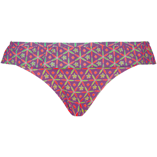 Mujer Braguitas Estampado - Braguitas de bikini de talle medio con volante y estampado Indian Ceramic para mujer, Pink berries front Mujer Braguitas Estampado - Braguitas de bikini de talle medio con volante y estampado Indian Ceramic para mujer, Pink berries front