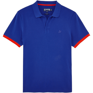 Uomo Altri Unita - Polo uomo in piquet di cotone tinta unita, Blu nettuno front Uomo Altri Unita - Polo uomo in piquet di cotone tinta unita, Blu nettuno front