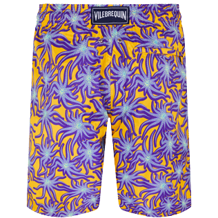 Men Short classic Printed - Men Swim Trunks Long Ultra-light and packable Octopus Band, Yellow back view