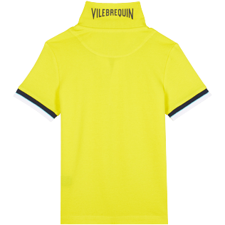 Boys Others Solid - Boys Cotton Pique Polo Shirt Solid, Lemon back view