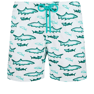 Men Others Embroidered - Men Embroidered Swimwear Requins 3D - Limited Edition, Glacier front view