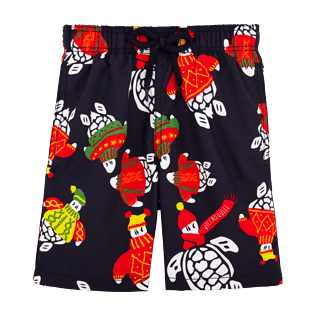 Niños Corte Clásico Estampado - Bañador con estampado Sweater Turtles, Azul marino front Niños Corte Clásico Estampado - Bañador con estampado Sweater Turtles, Azul marino front