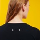 Damen Andere Bedruckt - Marguerites T-Shirt aus Baumwolle für Damen, Marineblau Details Ansicht 2