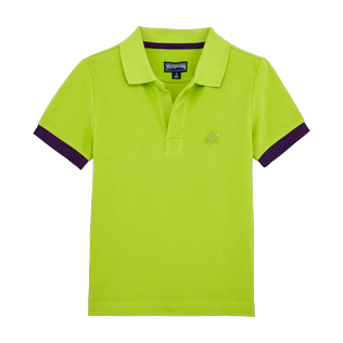 Niños Autros Liso - Polo en piqué de algodón de color liso para niño, Cactus front Niños Autros Liso - Polo en piqué de algodón de color liso para niño, Cactus front