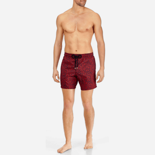 Men Classic / Moorea Printed - Men Lightweight and Packable Swimtrunks Mini Fish, Navy frontworn Men Classic / Moorea Printed - Men Lightweight and Packable Swimtrunks Mini Fish, Navy frontworn