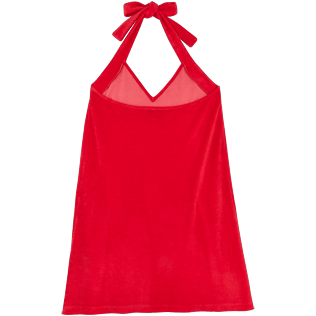 Mujer Autros Liso - Vestido anudado al cuello en tejido terry de color liso para mujer, Red polish back Mujer Autros Liso - Vestido anudado al cuello en tejido terry de color liso para mujer, Red polish back