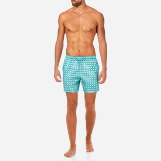 Men Classic / Moorea Printed - Les 4 Élements Lightweight Packable Swim shorts, Lagoon frontworn Men Classic / Moorea Printed - Les 4 Élements Lightweight Packable Swim shorts, Lagoon frontworn