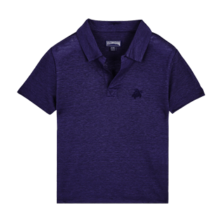 Garçons AUTRES Uni - Polo Garçon en Lin Uni, Bleu nuit front Garçons AUTRES Uni - Polo Garçon en Lin Uni, Bleu nuit front