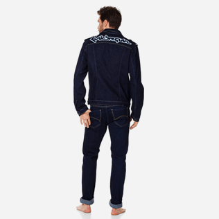Men Others Solid - Men Denim Tracker Jacket, Dark denim w1 backworn Men Others Solid - Men Denim Tracker Jacket, Dark denim w1 backworn