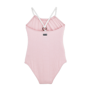 Niñas Autros Liso - Bañador de una sola pieza bicolor con estampado Jacquard Turtles Scales, Peony back Niñas Autros Liso - Bañador de una sola pieza bicolor con estampado Jacquard Turtles Scales, Peony back
