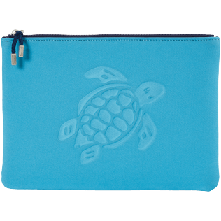 Others Printed - Zipped Turtle Beach Pouch, Azure front view