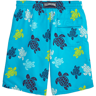 Men Long classic Printed - Tortues Multicolores Long Cut Swim shorts, Azure back Men Long classic Printed - Tortues Multicolores Long Cut Swim shorts, Azure back