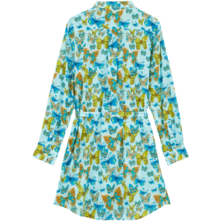 Mujer Autros Estampado - Vestido camisero de algodón con estampado Butterflies para mujer, Laguna vista trasera