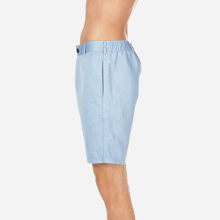 Men Others Solid - Men Straight Linen Cotton Bermuda Shorts Solid, Sky blue supp3 Men Others Solid - Men Straight Linen Cotton Bermuda Shorts Solid, Sky blue supp3