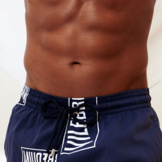 Men Stretch classic Printed - Men Swim Trunks Stretch Vilebrequin labels, Navy supp2 Men Stretch classic Printed - Men Swim Trunks Stretch Vilebrequin labels, Navy supp2