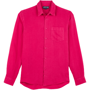 Men Others Solid - Men Linen Shirt Solid, Shocking pink front Men Others Solid - Men Linen Shirt Solid, Shocking pink front