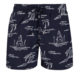 Men Embroidered Embroidered - Men Embroidered swimtrunks St Tropez - Limited Edition, Navy front Men Embroidered Embroidered - Men Embroidered swimtrunks St Tropez - Limited Edition, Navy front
