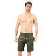 Men Others Solid - Men Linen Bermuda Shorts cargo pockets, Pepper frontworn Men Others Solid - Men Linen Bermuda Shorts cargo pockets, Pepper frontworn