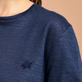 T-Shirt en Jersey de Lin unisexe uni Bleu marine vue de détail 4