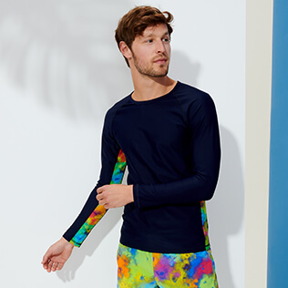 Men Others Printed - Men Rashguard Holi Party, Navy frontworn Men Others Printed - Men Rashguard Holi Party, Navy frontworn