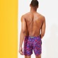 Men Classic Printed - Men Swimwear 2002 Fonds Marins, Plum back worn view