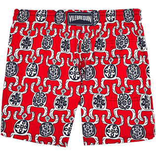 Herren Klassische Moorea Bedruckt - Primitive Turtles Superflex-Badeshorts, Mohnrot back Herren Klassische Moorea Bedruckt - Primitive Turtles Superflex-Badeshorts, Mohnrot back