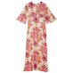 Damen Andere Bedruckt - Langes Kaleidoscope Kleid für Damen, Camellia Rückansicht