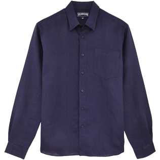 Men Others Solid - Men Linen Shirt Solid, Navy front Men Others Solid - Men Linen Shirt Solid, Navy front
